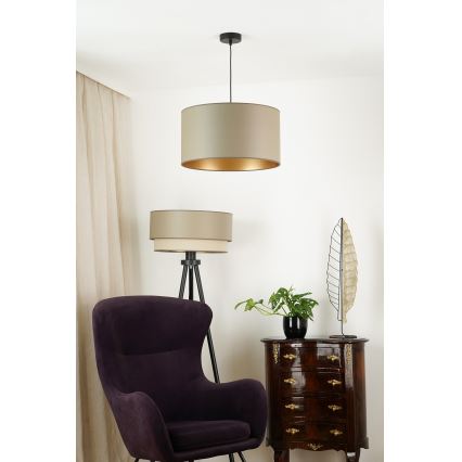 Brilagi - Ljuskrona med textilsladd OREGON ROLLER VEGE 1xE27/15W/230V diameter 45 cm grå