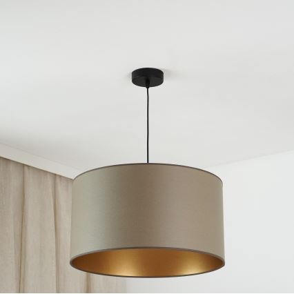 Brilagi - Ljuskrona med textilsladd OREGON ROLLER VEGE 1xE27/15W/230V diameter 45 cm grå