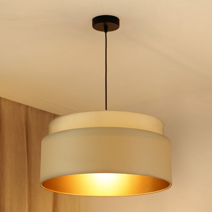 Brilagi - Ljuskrona med textilsladd OREGON VEGE 1xE27/15W/230V diameter 45 cm beige