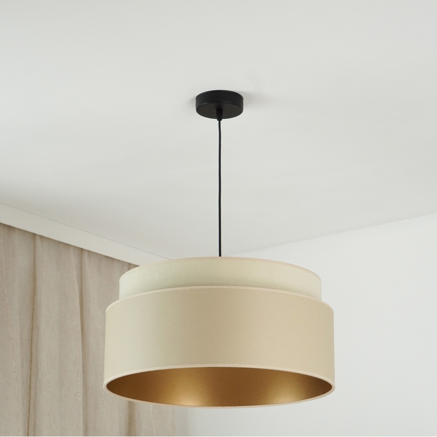 Brilagi - Ljuskrona med textilsladd OREGON VEGE 1xE27/15W/230V diameter 45 cm beige