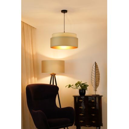 Brilagi - Ljuskrona med textilsladd OREGON VEGE 1xE27/15W/230V diameter 45 cm beige