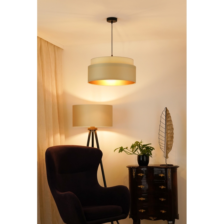 Brilagi - Ljuskrona med textilsladd OREGON VEGE 1xE27/15W/230V diameter 45 cm beige