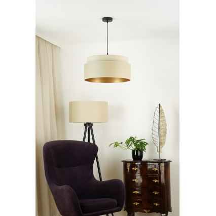 Brilagi - Ljuskrona med textilsladd OREGON VEGE 1xE27/15W/230V diameter 45 cm beige