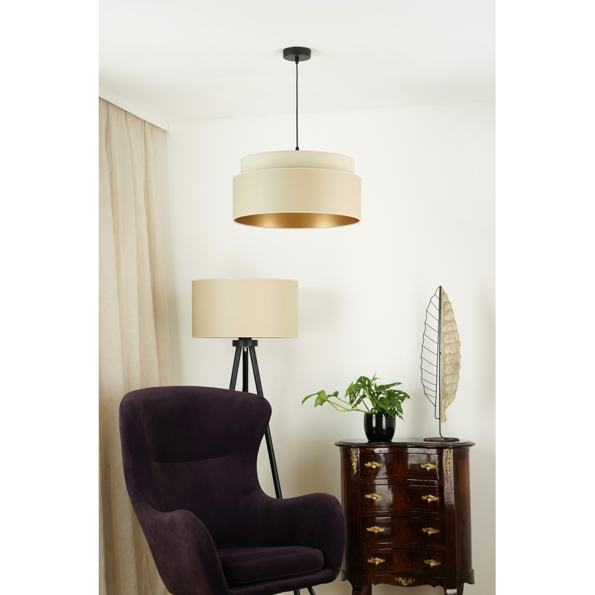 Brilagi - Ljuskrona med textilsladd OREGON VEGE 1xE27/15W/230V diameter 45 cm beige