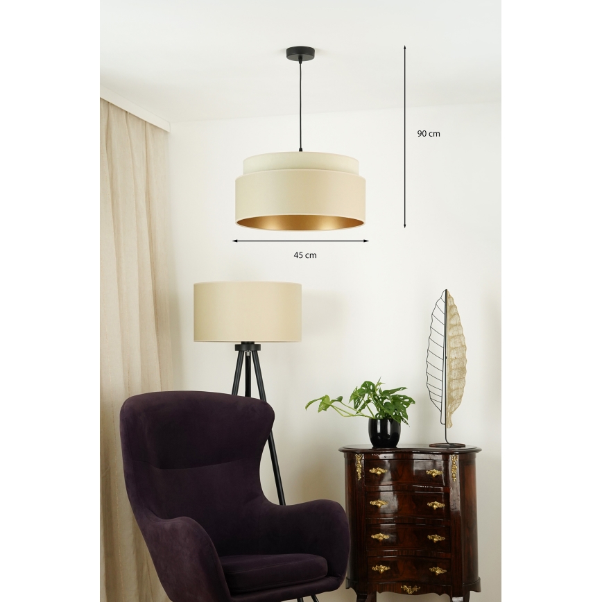 Brilagi - Ljuskrona med textilsladd OREGON VEGE 1xE27/15W/230V diameter 45 cm beige