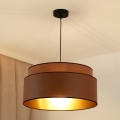 Brilagi - Ljuskrona med textilsladd OREGON VEGE 1xE27/15W/230V diameter 45 cm brun
