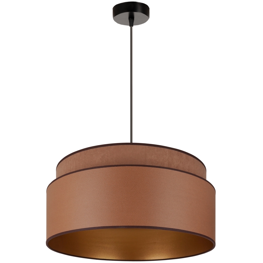 Brilagi - Ljuskrona med textilsladd OREGON VEGE 1xE27/15W/230V diameter 45 cm brun