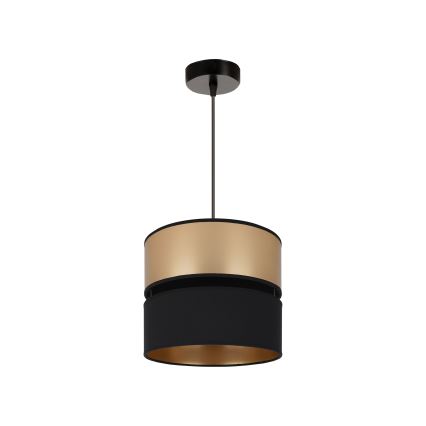 Brilagi - Ljuskrona med textilsladd ROYAL 1xE27/15W/230V diameter 25 cm svart/guld