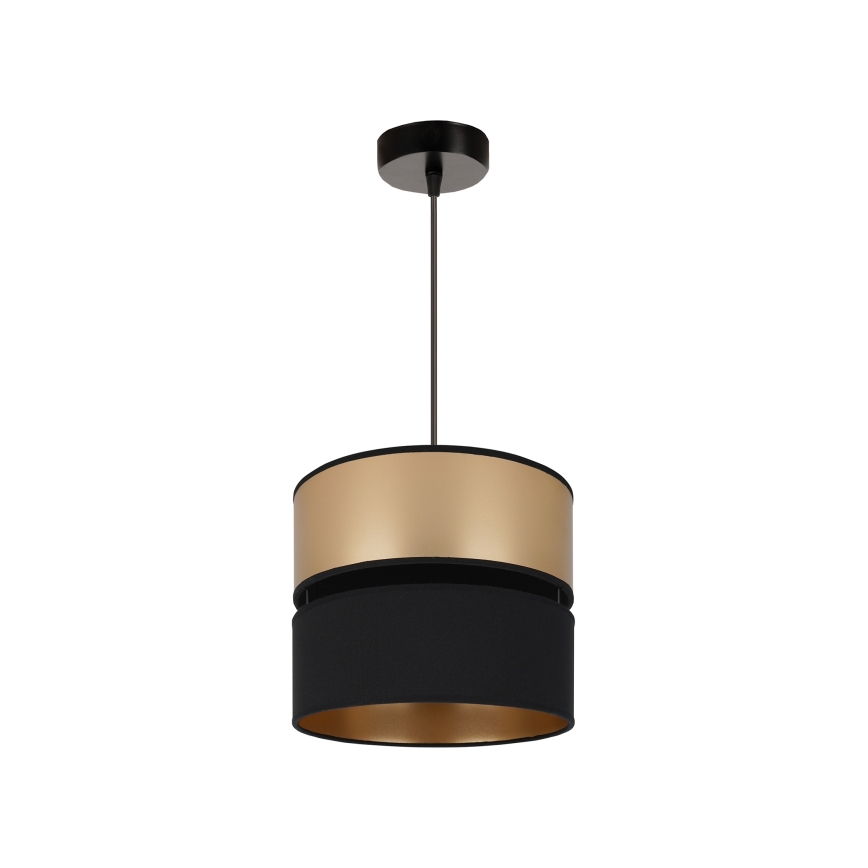 Brilagi - Ljuskrona med textilsladd ROYAL 1xE27/15W/230V diameter 25 cm svart/guld