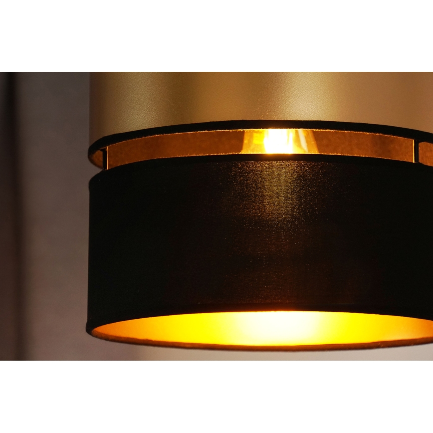 Brilagi - Ljuskrona med textilsladd ROYAL 1xE27/15W/230V diameter 25 cm svart/guld
