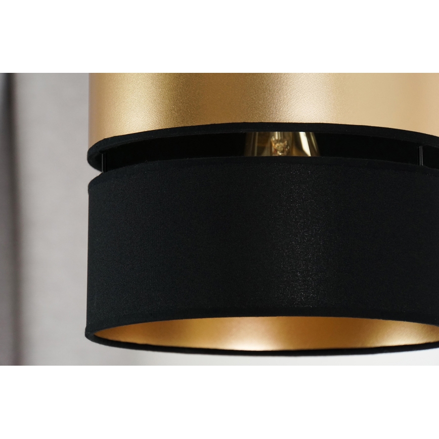 Brilagi - Ljuskrona med textilsladd ROYAL 1xE27/15W/230V diameter 25 cm svart/guld