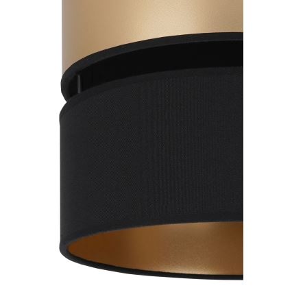 Brilagi - Ljuskrona med textilsladd ROYAL 1xE27/15W/230V diameter 25 cm svart/guld
