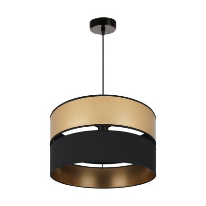 Brilagi - Ljuskrona med textilsladd ROYAL 1xE27/15W/230V diameter 40 cm svart/guld