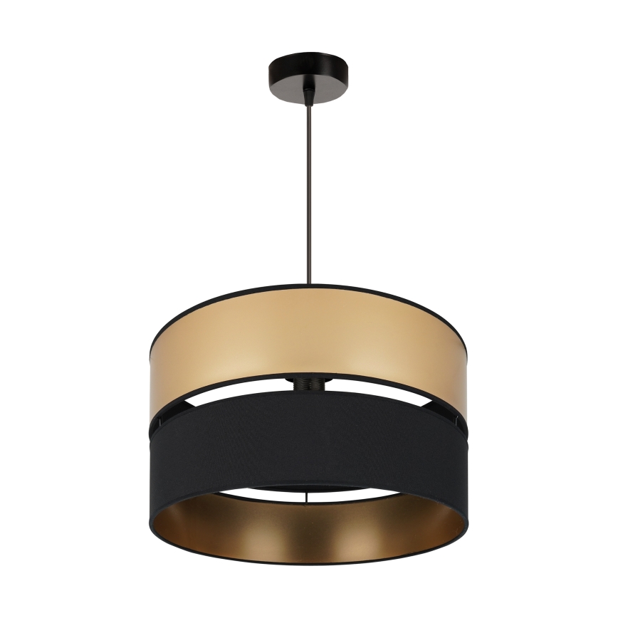 Brilagi - Ljuskrona med textilsladd ROYAL 1xE27/15W/230V diameter 40 cm svart/guld