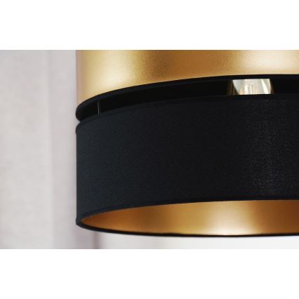 Brilagi - Ljuskrona med textilsladd ROYAL 1xE27/15W/230V diameter 40 cm svart/guld