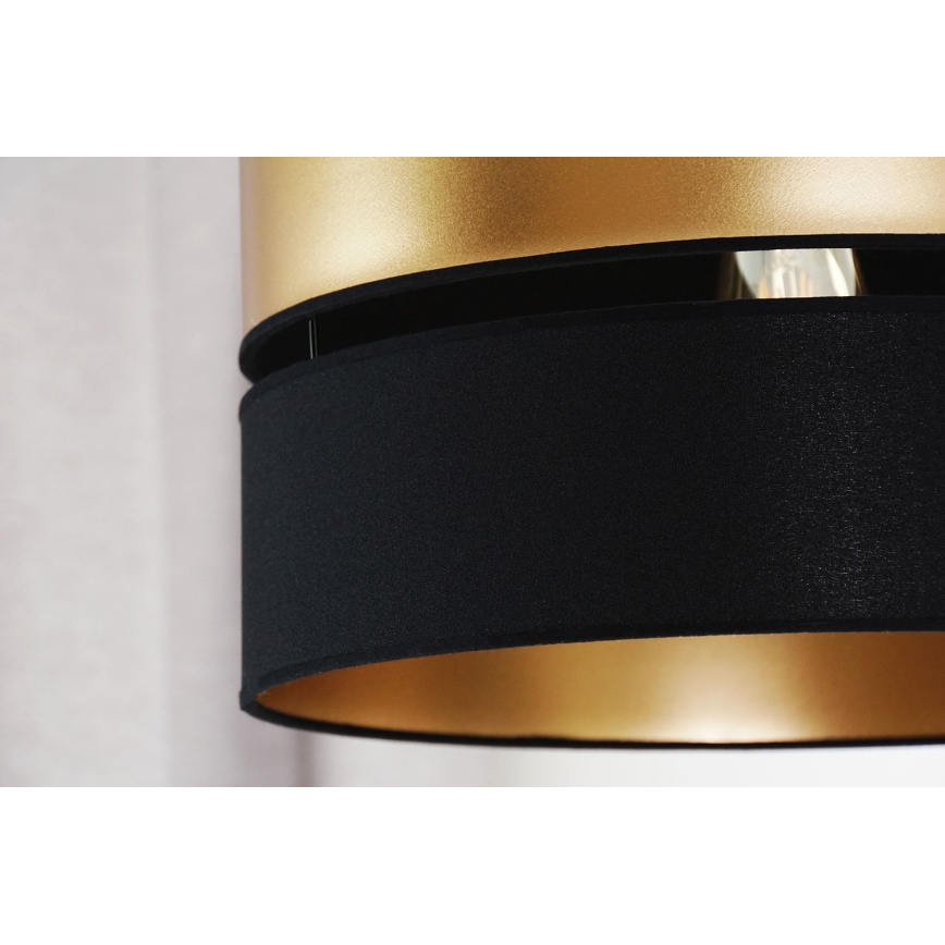 Brilagi - Ljuskrona med textilsladd ROYAL 1xE27/15W/230V diameter 40 cm svart/guld