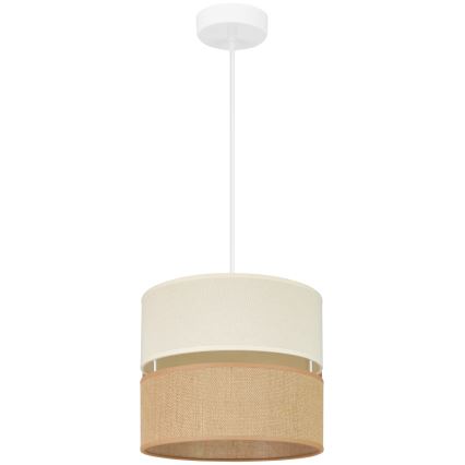 Brilagi - Ljuskrona med textilsladd ROYAL YUTE 1xE27/15W/230V diameter 25 cm beige/grädde