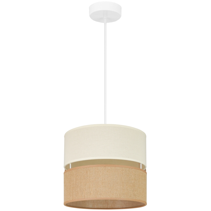 Brilagi - Ljuskrona med textilsladd ROYAL YUTE 1xE27/15W/230V diameter 25 cm beige/grädde
