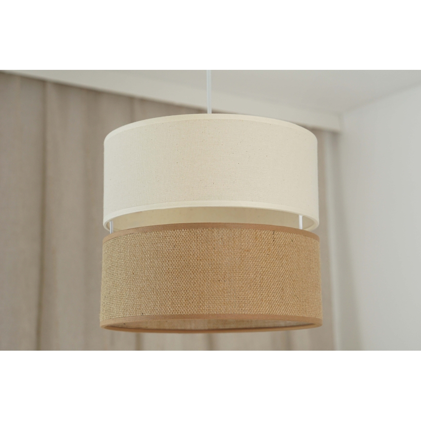 Brilagi - Ljuskrona med textilsladd ROYAL YUTE 1xE27/15W/230V diameter 25 cm beige/grädde