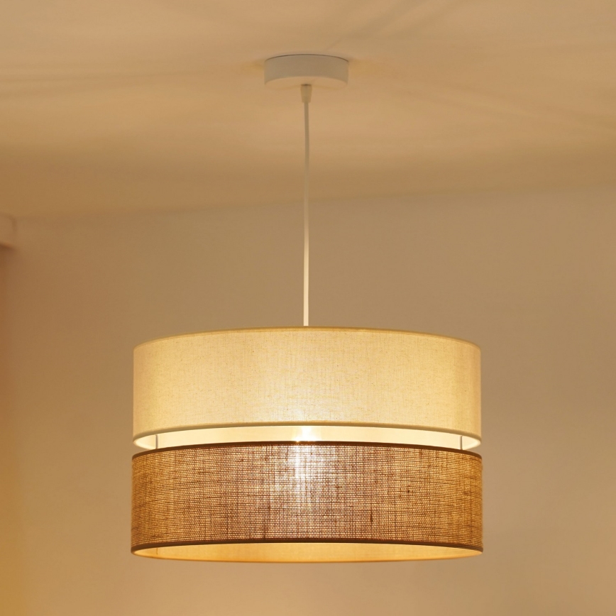 Brilagi - Ljuskrona med textilsladd ROYAL YUTE 1xE27/15W/230V diameter 40 cm beige/grädde
