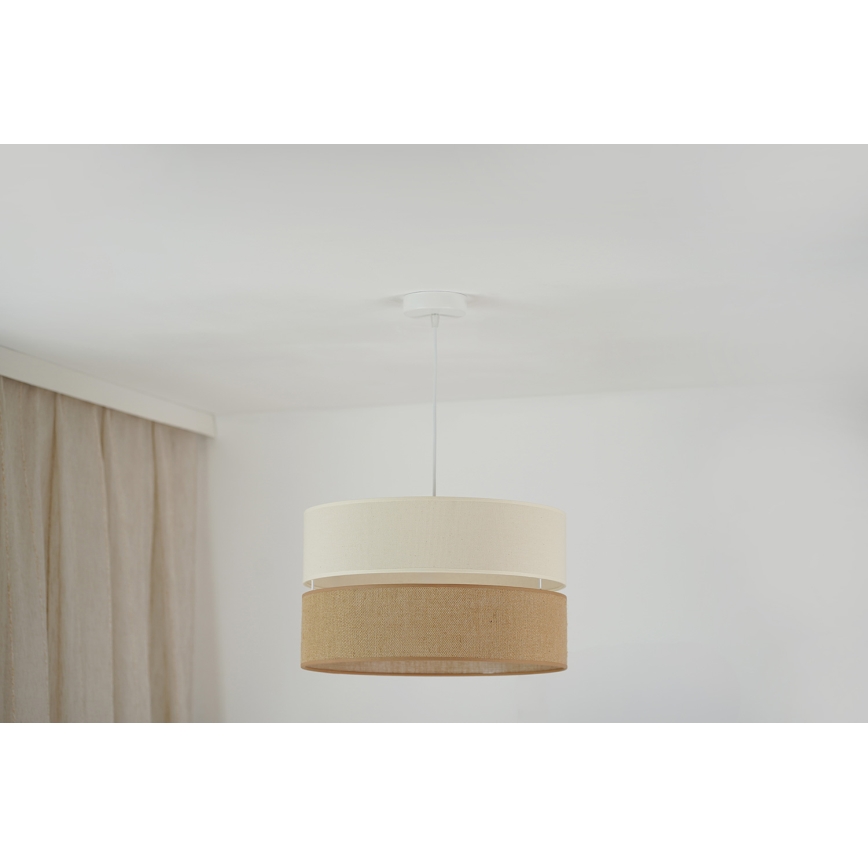 Brilagi - Ljuskrona med textilsladd ROYAL YUTE 1xE27/15W/230V diameter 40 cm beige/grädde