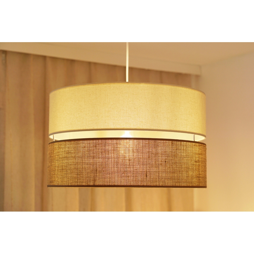 Brilagi - Ljuskrona med textilsladd ROYAL YUTE 1xE27/15W/230V diameter 40 cm beige/grädde