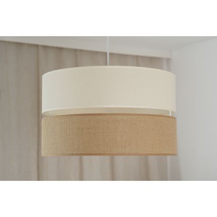 Brilagi - Ljuskrona med textilsladd ROYAL YUTE 1xE27/15W/230V diameter 40 cm beige/grädde