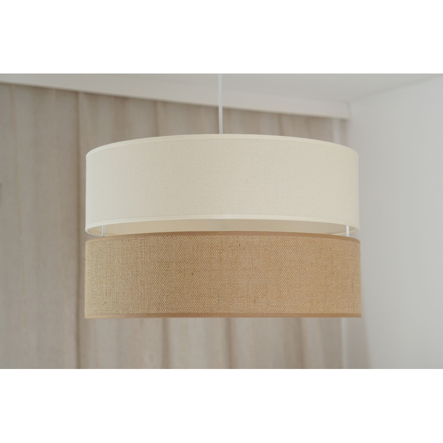 Brilagi - Ljuskrona med textilsladd ROYAL YUTE 1xE27/15W/230V diameter 40 cm beige/grädde