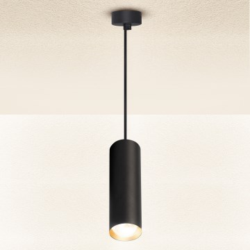 Brilagi - Ljuskrona med textilsladd SELE 1xGU10/30W/230V svart/guld