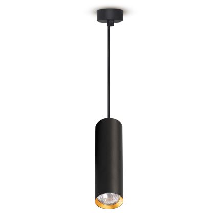 Brilagi - Ljuskrona med textilsladd SELE 1xGU10/30W/230V svart/guld