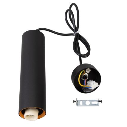 Brilagi - Ljuskrona med textilsladd SELE 1xGU10/30W/230V svart/guld