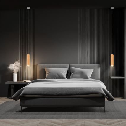 Brilagi - Ljuskrona med textilsladd SELE 1xGU10/30W/230V vit/ekdekor