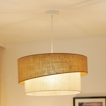 Brilagi - Ljuskrona med textilsladd SHINE 1xE27/15W/230V diameter 50 cm beige/grädde