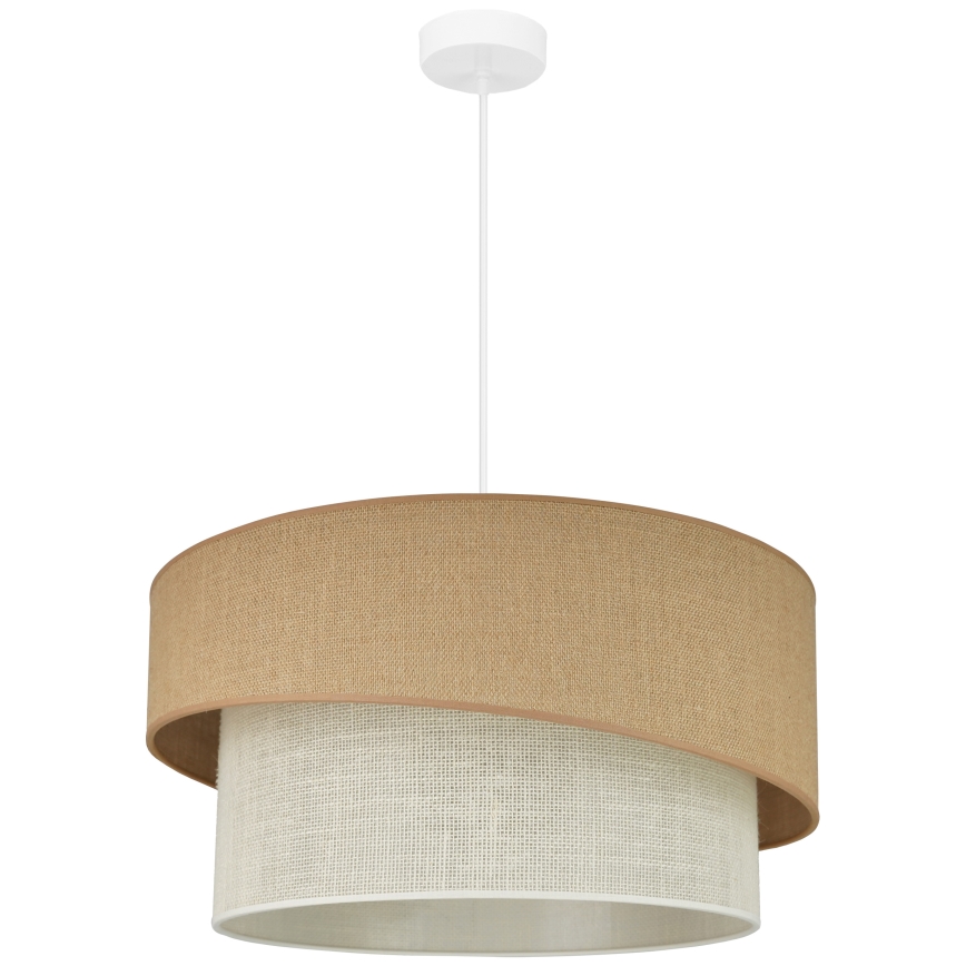 Brilagi - Ljuskrona med textilsladd SHINE 1xE27/15W/230V diameter 50 cm beige/grädde