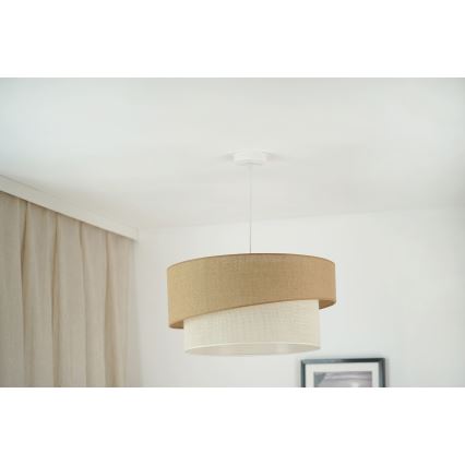 Brilagi - Ljuskrona med textilsladd SHINE 1xE27/15W/230V diameter 50 cm beige/grädde