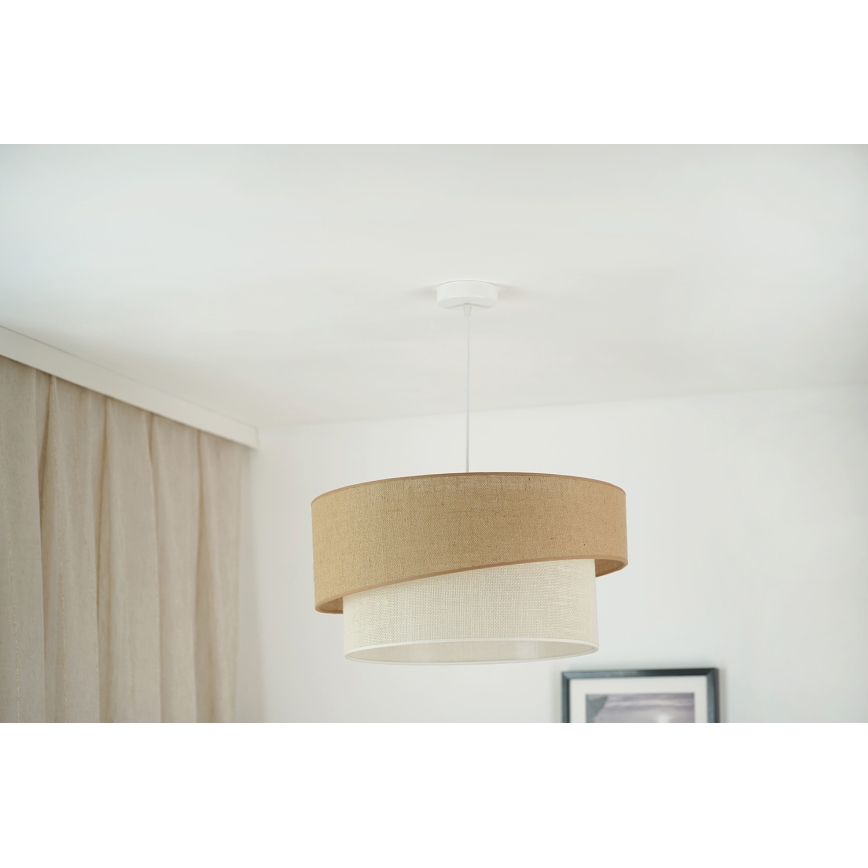 Brilagi - Ljuskrona med textilsladd SHINE 1xE27/15W/230V diameter 50 cm beige/grädde