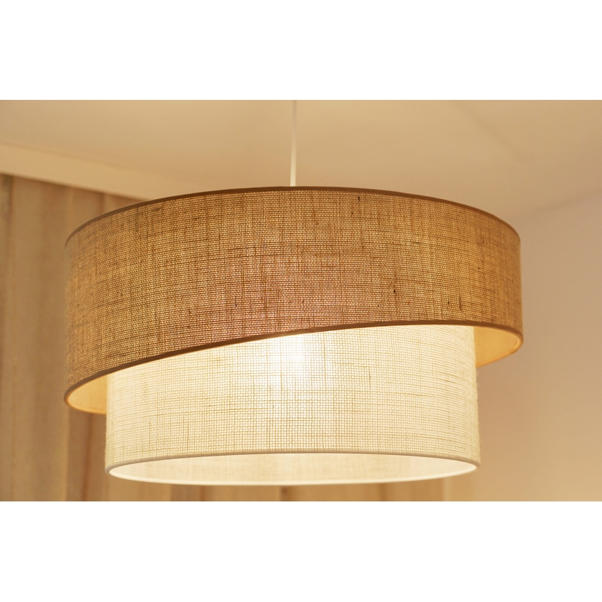 Brilagi - Ljuskrona med textilsladd SHINE 1xE27/15W/230V diameter 50 cm beige/grädde