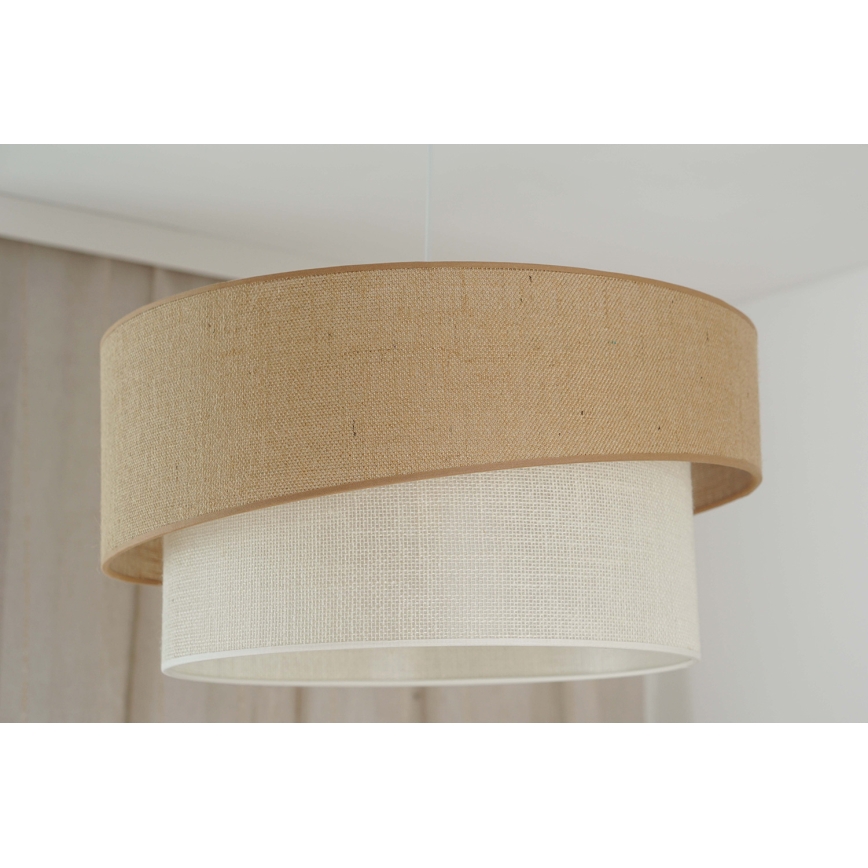 Brilagi - Ljuskrona med textilsladd SHINE 1xE27/15W/230V diameter 50 cm beige/grädde