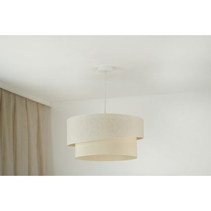 Brilagi - Ljuskrona med textilsladd SHINE 1xE27/15W/230V diameter 50 cm grädde
