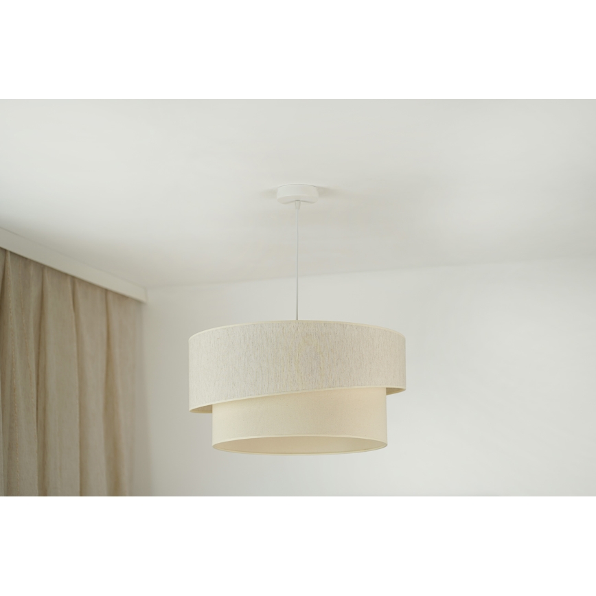 Brilagi - Ljuskrona med textilsladd SHINE 1xE27/15W/230V diameter 50 cm grädde