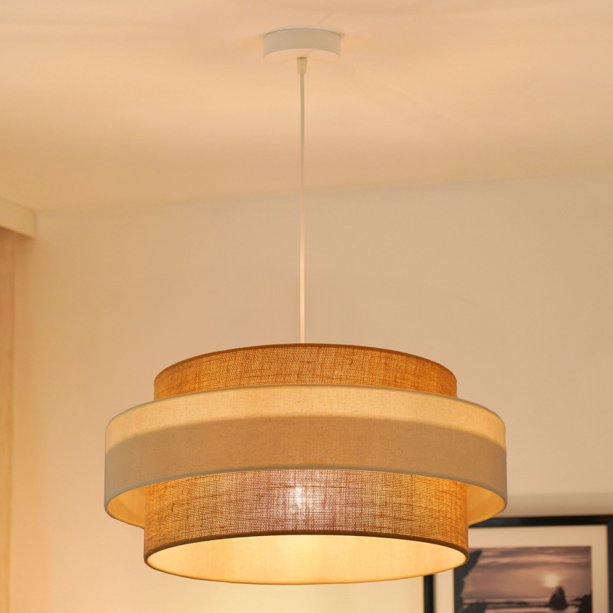 Brilagi - Ljuskrona med textilsladd SPACE LIGHT 1xE27/15W/230V diameter 50 cm beige/grädde