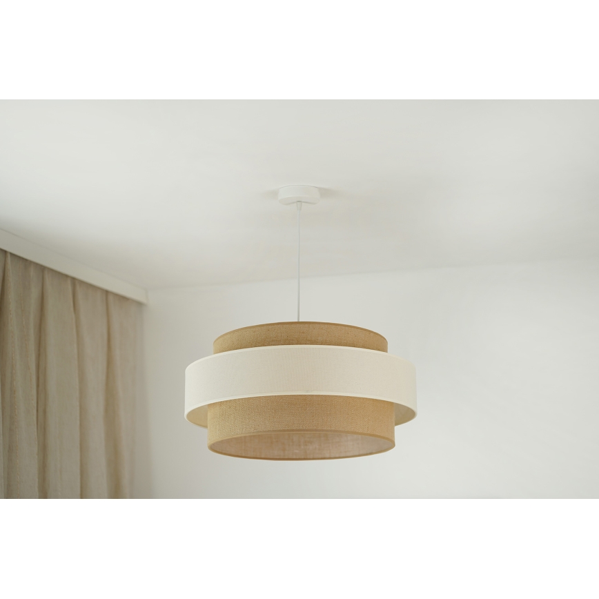 Brilagi - Ljuskrona med textilsladd SPACE LIGHT 1xE27/15W/230V diameter 50 cm beige/grädde