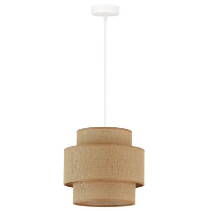 Brilagi - Ljuskrona med textilsladd SPACE YUTE 1xE27/15W/230V diameter 25 cm beige/vit