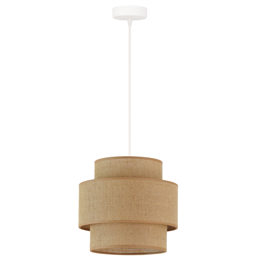 Brilagi - Ljuskrona med textilsladd SPACE YUTE 1xE27/15W/230V diameter 25 cm beige/vit