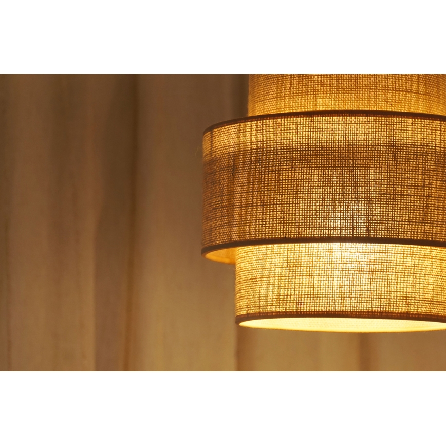 Brilagi - Ljuskrona med textilsladd SPACE YUTE 1xE27/15W/230V diameter 25 cm beige/vit