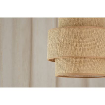 Brilagi - Ljuskrona med textilsladd SPACE YUTE 1xE27/15W/230V diameter 25 cm beige/vit