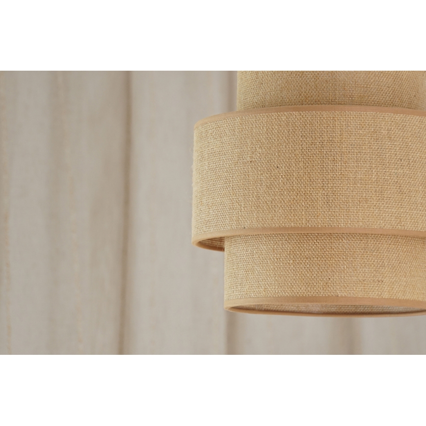Brilagi - Ljuskrona med textilsladd SPACE YUTE 1xE27/15W/230V diameter 25 cm beige/vit