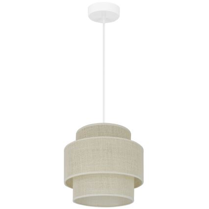 Brilagi - Ljuskrona med textilsladd SPACE YUTE 1xE27/15W/230V diameter 25 cm grädde/vit