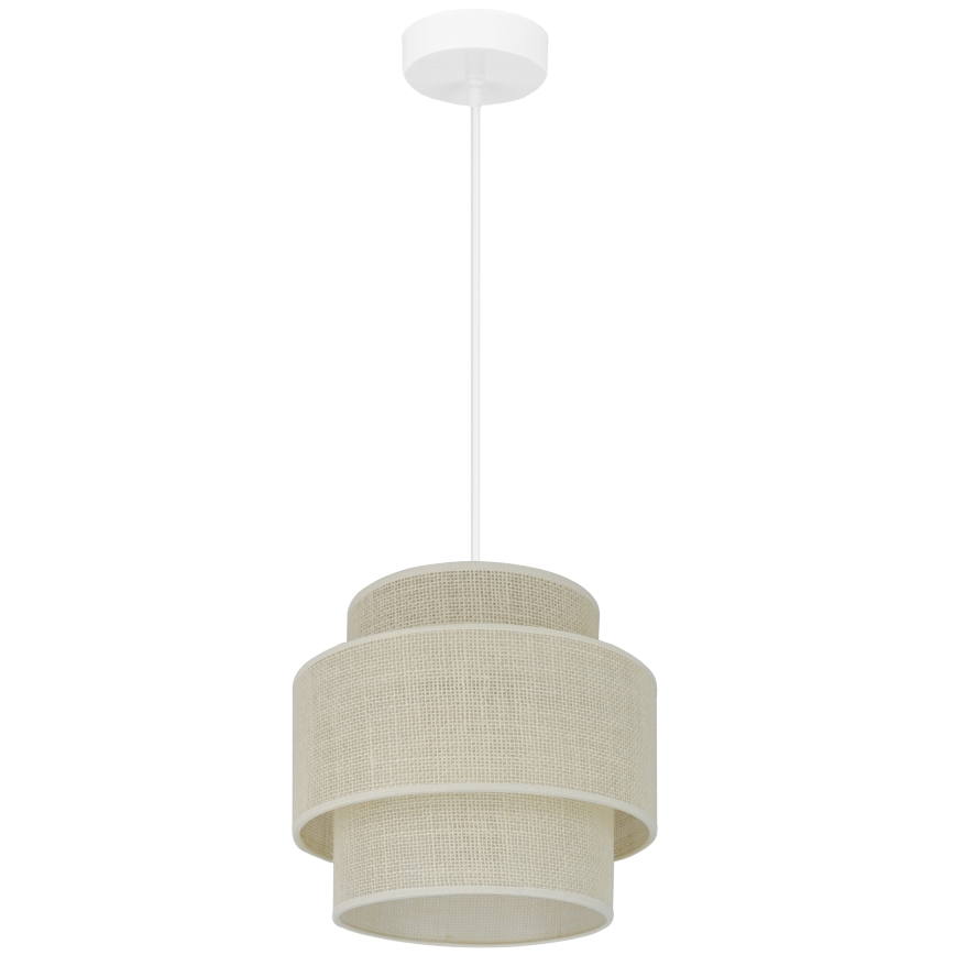 Brilagi - Ljuskrona med textilsladd SPACE YUTE 1xE27/15W/230V diameter 25 cm grädde/vit