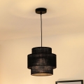 Brilagi - Ljuskrona med textilsladd SPACE YUTE 1xE27/15W/230V diameter 25 cm svart